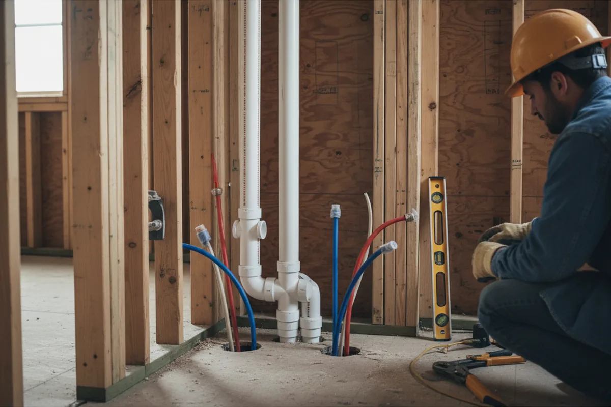 Drain and supply rough-in during Drain Cleaning in Miami Gardens