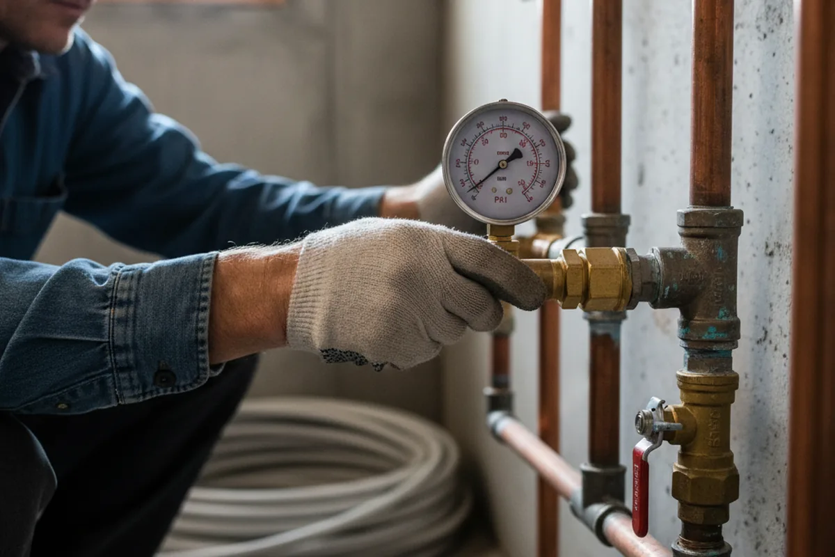 Pressure testing a repaired line during Water Line Repair in Miami Gardens